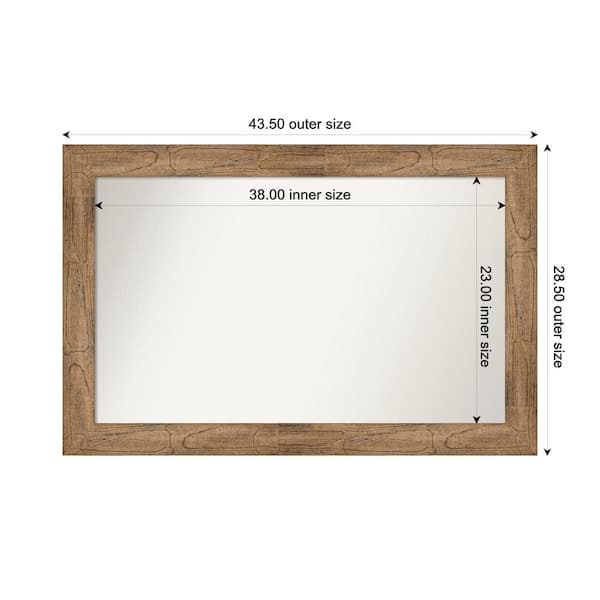 Amanti Art Owl Brown 43.5 in. W. x 28.5 in. Custom Non-Beveled Wood Framed Bathroom Vanity Wall Mirror