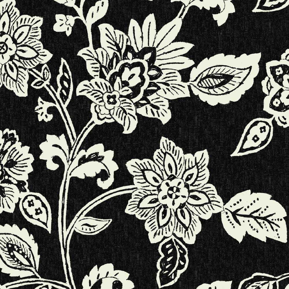 Black and White Floral Outdoor Deep Seat Cushion Set