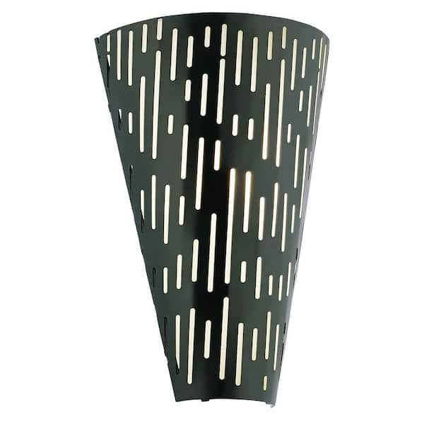 River of Goods Hahn 1-Light Matte Black Outdoor Wall Lantern Sconce Exterior Lighting with Frosted Glass