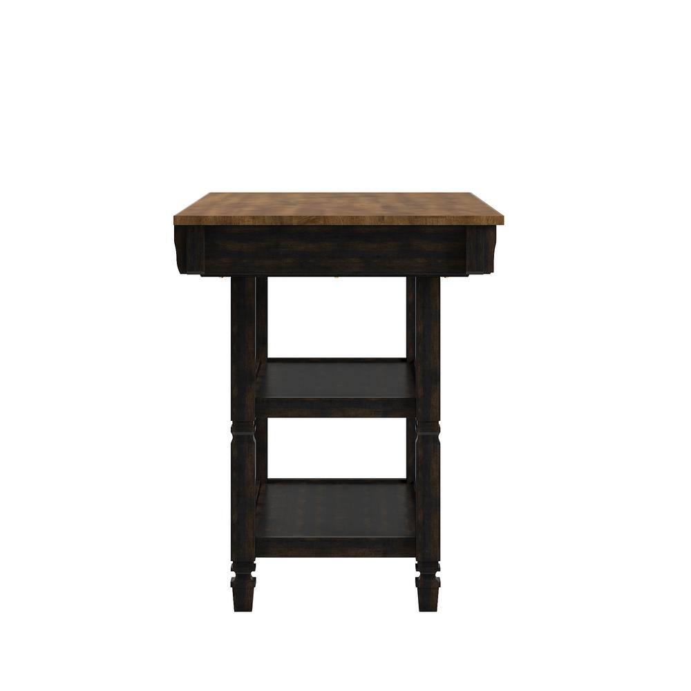 Antique Black 2-Tone Kitchen Island Buffet - thumbnail 4