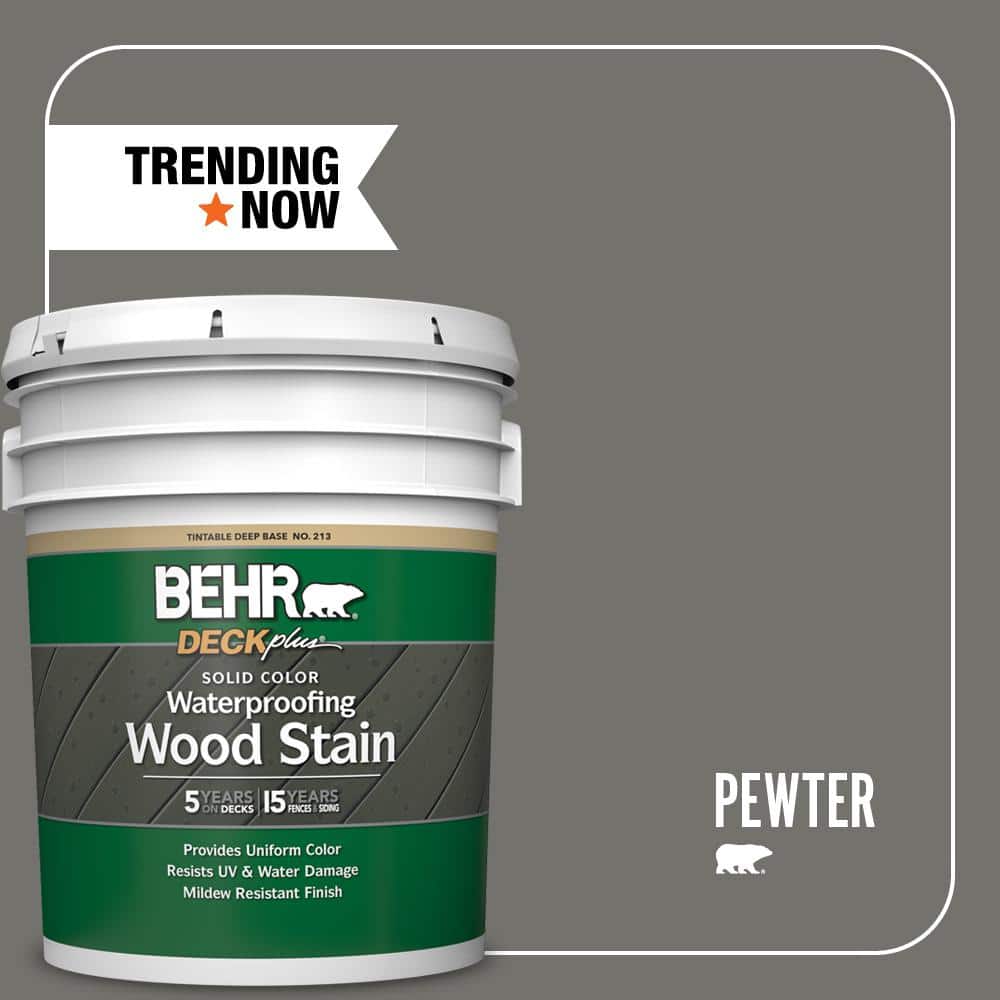 5 gal. #SC-131 Pewter Solid Color Waterproofing Exterior Wood Stain