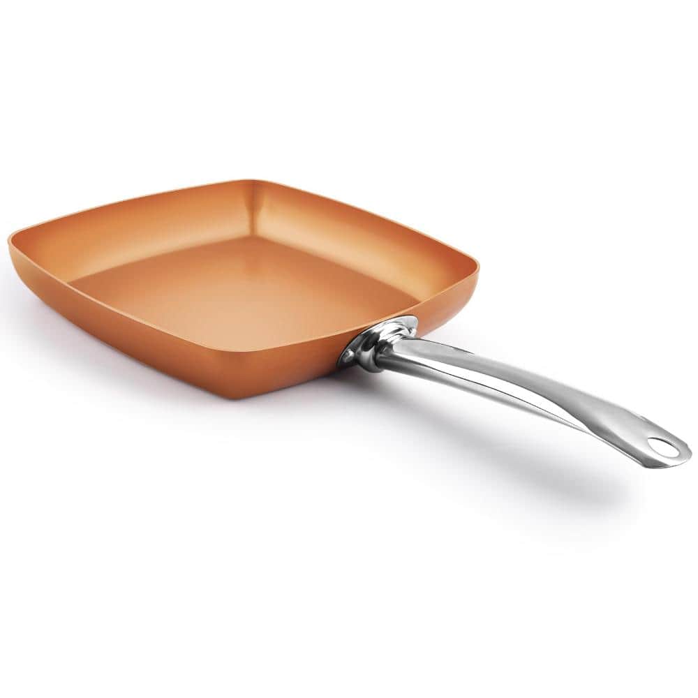 9.5 in. Square Copper Ceramic Nonstick Saute Pan, PFOA Free