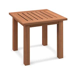 Patio Side Table Hardwood All-Weather Outdoor Square End Bistro Table Garden