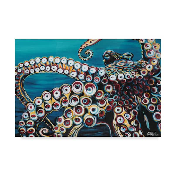Trademark Fine Art 12 in. x 19 in. Wild Octopus I by Carolee Vitaletti Floater Frame Animal Wall Art