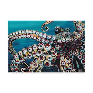 22 in. x 32 in. Wild Octopus I by Carolee Vitaletti Floater Frame Animal Wall Art