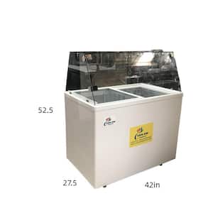 42 in. W 9.8 cu. ft. Manual Defrost Chest Freezer Gelato Ice Cream Dipping Cabinet Display Freezer with Glass in White