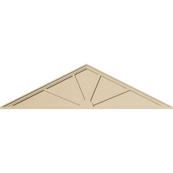 Ekena Millwork 84-in W x 22-in H x 2-in P (Pitch 6/12) Peaked Cap 4-SpokeSignature Urethane Pediment, Primed Tan