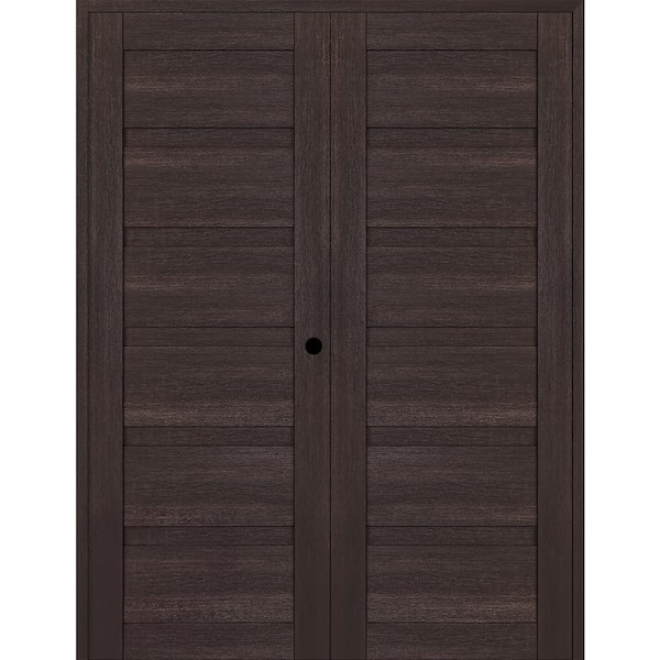 Belldinni Louver 60 in. x 79.375 in. Left Active Veralinga Oak Wood Composite Double Prehung Interior Door