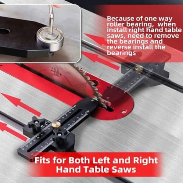 8 in. Metal Table Saw Jig Guide for Thin Strip Woodworking with