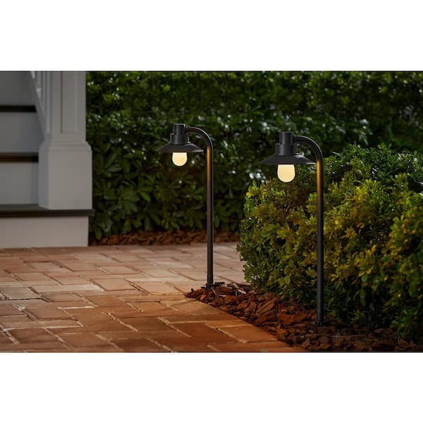 Smart Low Voltage Black Plug-in RGBw Integrated LED Outdoor Path Light Kit with Transformer Powered by Hubspace (2 Pack)
