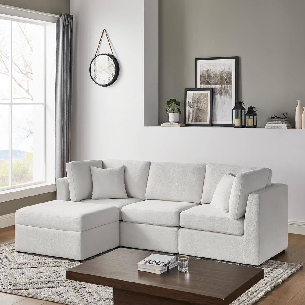 Chandler 93 in. Square Arm 4-piece Polyester Performance Fabric