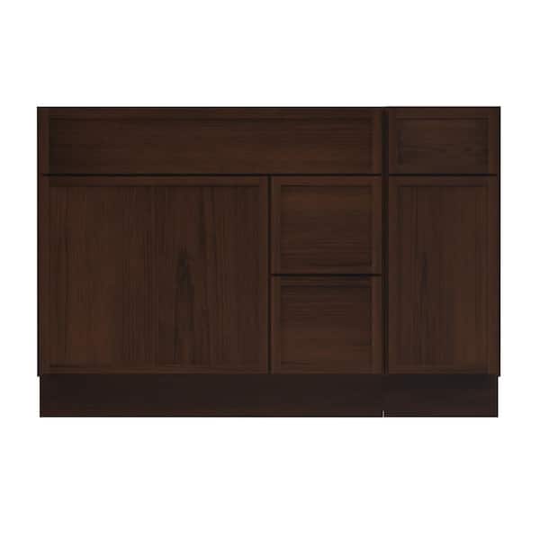48 in. W x 21 in. D x 32.5 in. H Bath Vanity Cabinet without Top in Brown (Unassembled)