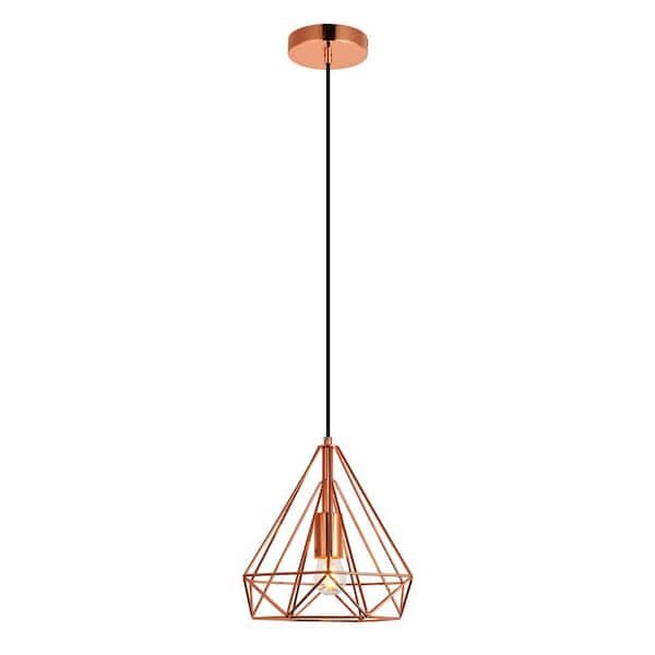 Unbranded Timeless Home Jacey 1-Light Pendant in Copper with 9.8 in. W x 9.3 in. H Shade