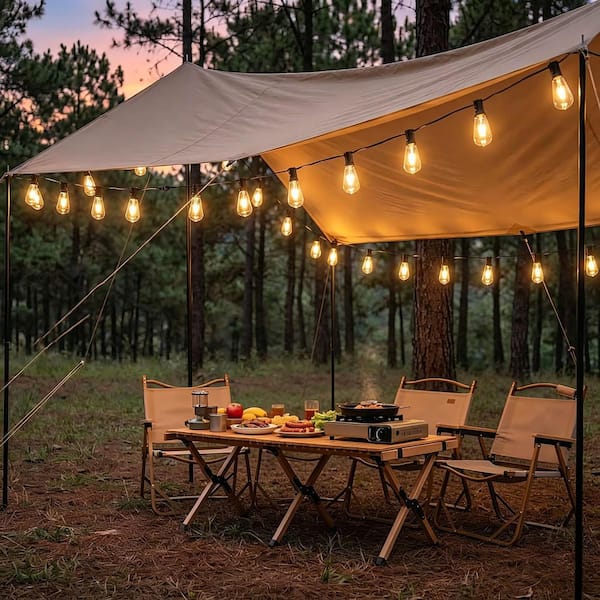 25-Light 50 ft. Shatterproof and Weatherproof Outdoor Plug-in 20-Watt Integrated LED Edison Vintage String-Light 2700K