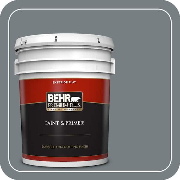 BEHR PREMIUM PLUS 5 gal. #BNC-39 Peak Point Flat Exterior Paint & Primer