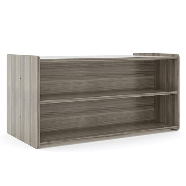 TOT MATE 46 in. W x 23.5 in. H, 2-Level Laminate Toddler Double Sided Storage Shelf, Shadow Elm Gray