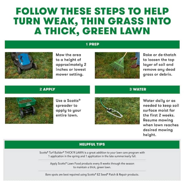 Scotts Turf Builder ThickR Lawn All-Purpose Lawn Fertilizer For Sun/Shade Mix 4000 sq ft