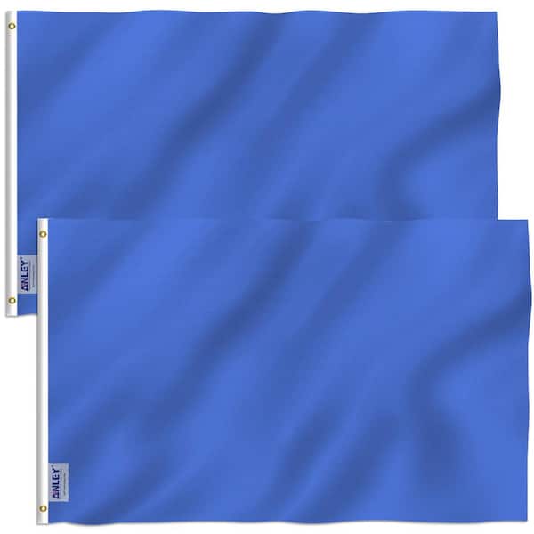 ANLEY Fly Breeze 3 ft. x 5 ft. Polyester Solid Navy Blue Flag 2-Sided Flag Plain Royal Blue Flags (2-Pack)