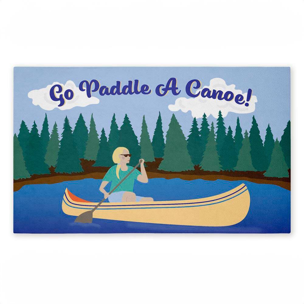 Paddle a Canoe Landscape Blue 18 in. x 30 in. Polyester Non-Slip Outdoor Door Mat price history on PriceWatchPro