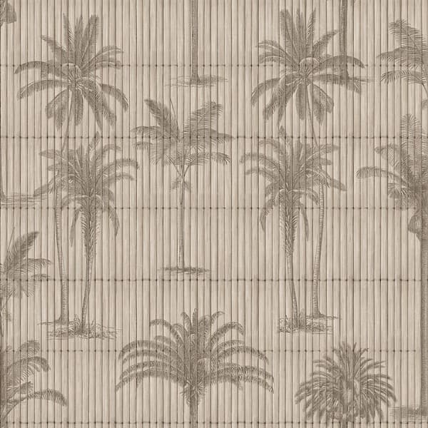 Vintage Palm Grove Beige Wallpaper Sample