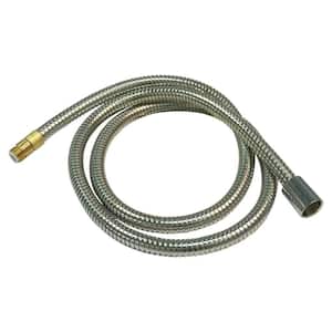 Chrome Hose Only With O-Rings For Pullout Kitchen Faucets 1 Each 5/8" O-Ring And 3/8" O-Ring Length Of Hose Is 5 Feet Or