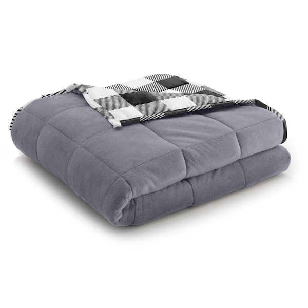 ELLA JAYNE Black/White Polyester Cot Size 20 lbs. Weighted Blanket