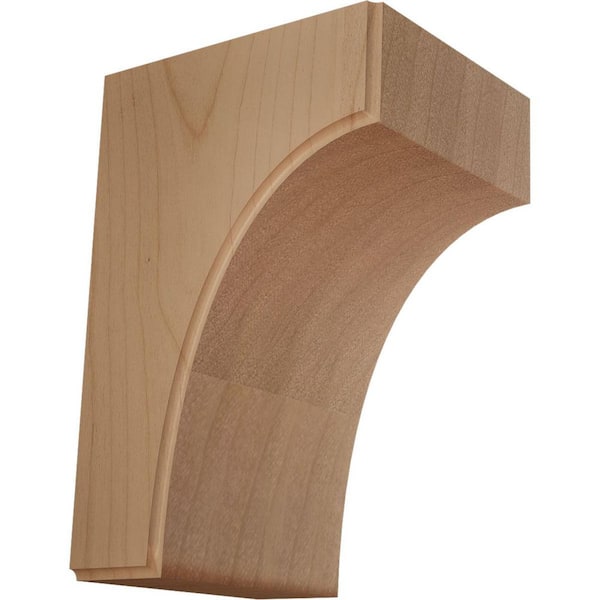 Ekena Millwork 4 in. x 5-1/2 in. x 6 in. Unfinished Alder Clarksville Corbel