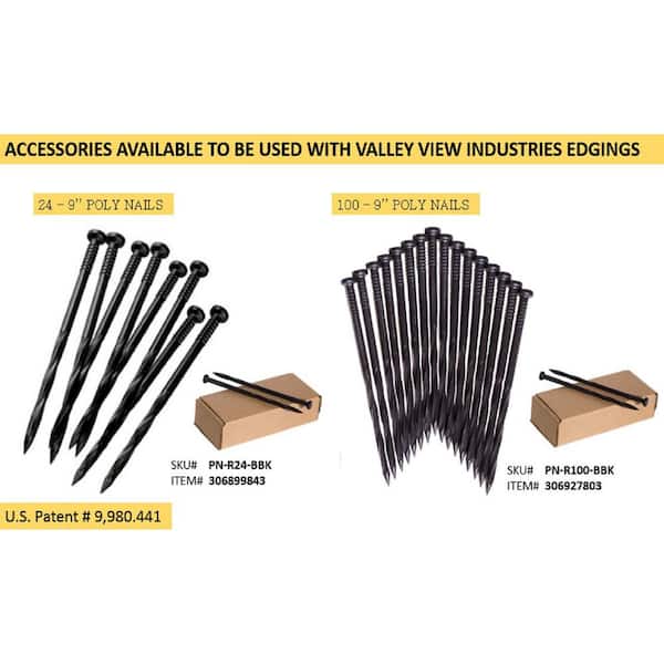 Valley View Industries Black 9 in. Poly Nails - Spikes (100-Count) Valley View Industries Black 9 in. Poly Nails - Spikes (100-Count)