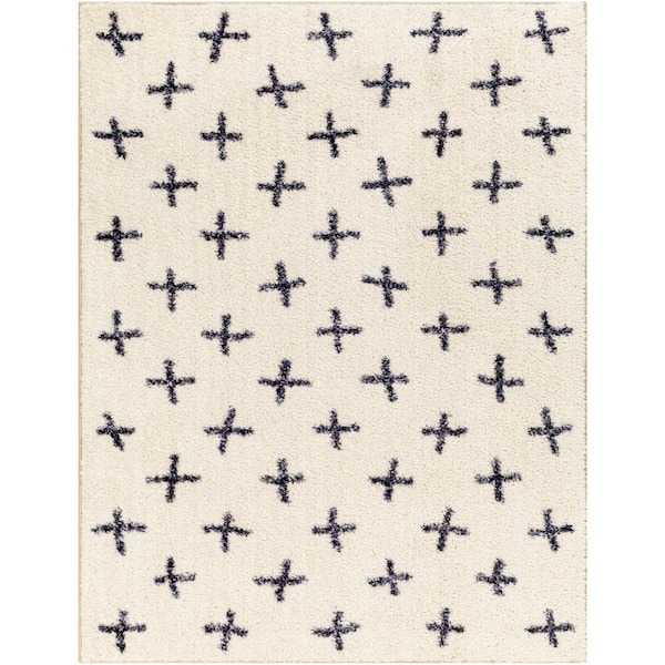 Livabliss Lykke Cream 7 ft. x 9 ft. Moroccan Machine-Washable Indoor Area Rug