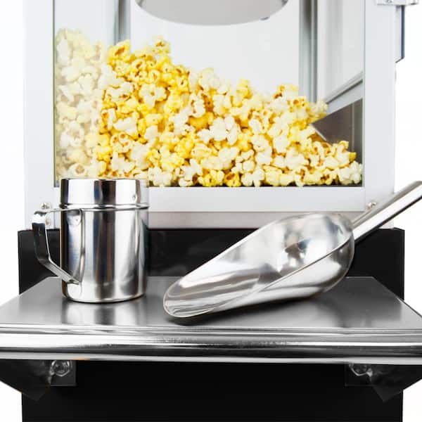 Funtime Sideshow Popper 8-Ounce Hot Oil Popcorn Machine with Cart Black Silver