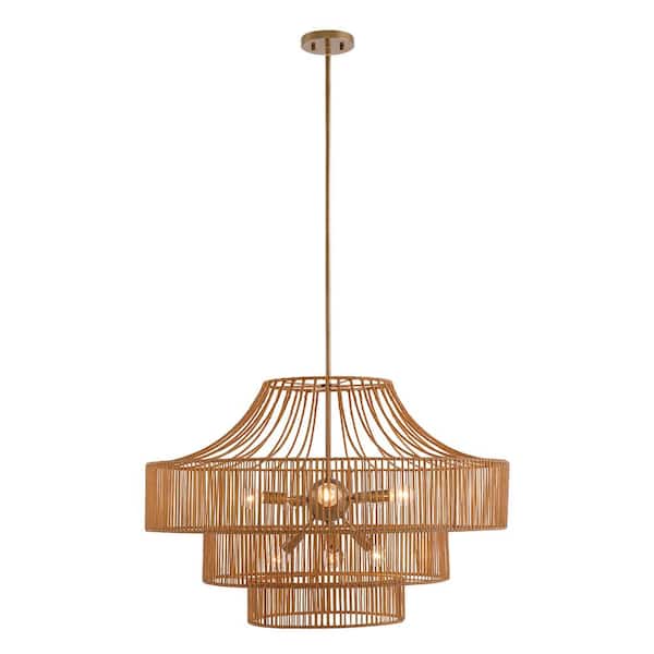 Medlock 8-Light Burnished Brass Outdoor Chandelier
