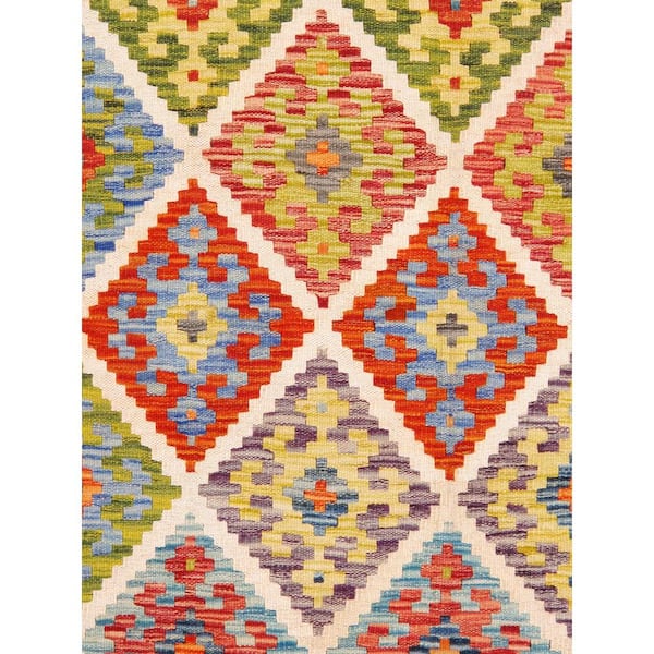 Kilim Multi 4 ft. x 7 ft. Geometric Wool Area Rug