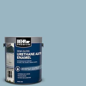 1 gal. #S470-3 Peaceful Blue Urethane Alkyd Semi-Gloss Enamel Interior/Exterior Paint