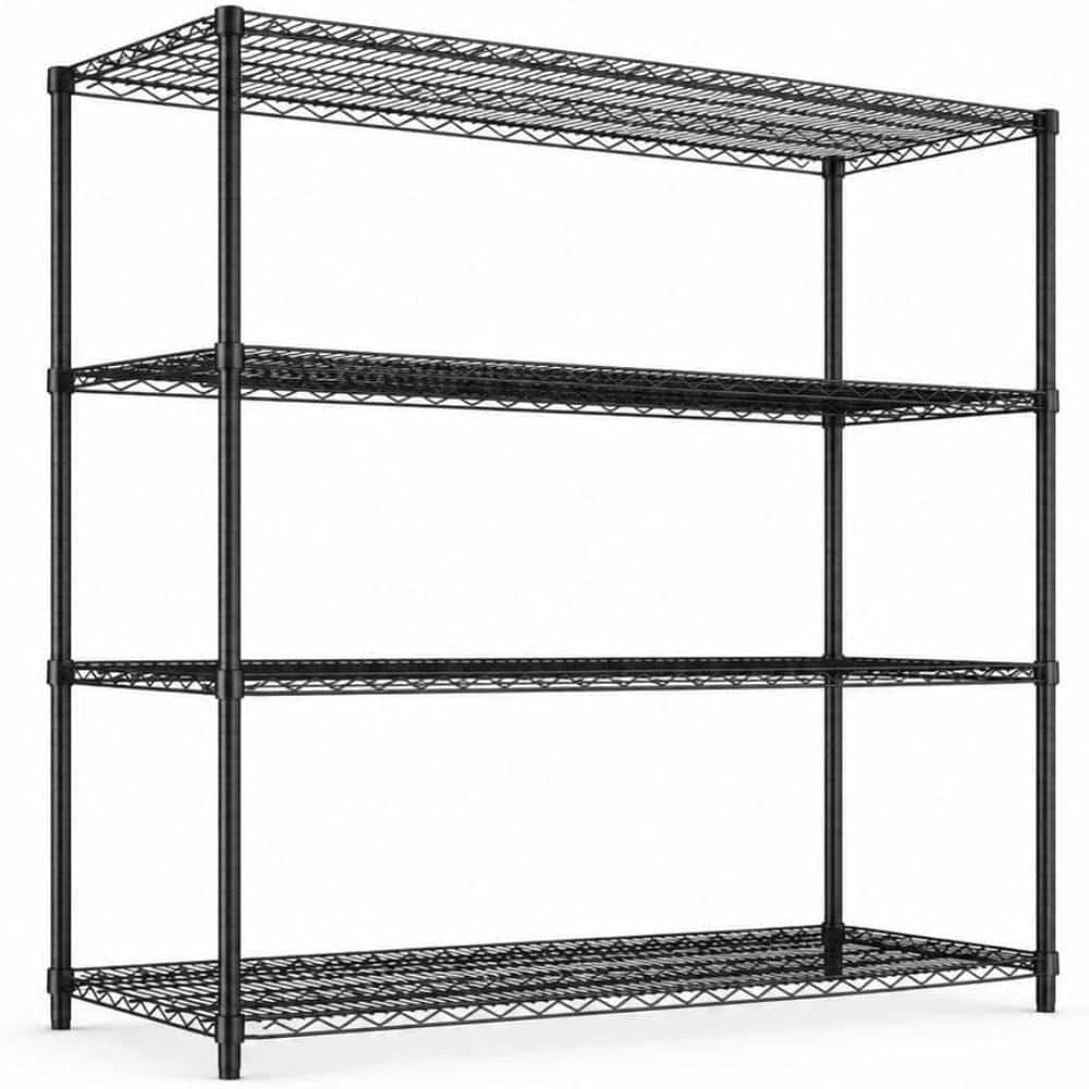 "4-Tier 59"" Wire Shelving Storage Rack Heavy Duty Metal Shelf Unit Height Adjustable for Garage Kitchen Pantry" price history on PriceWatchPro