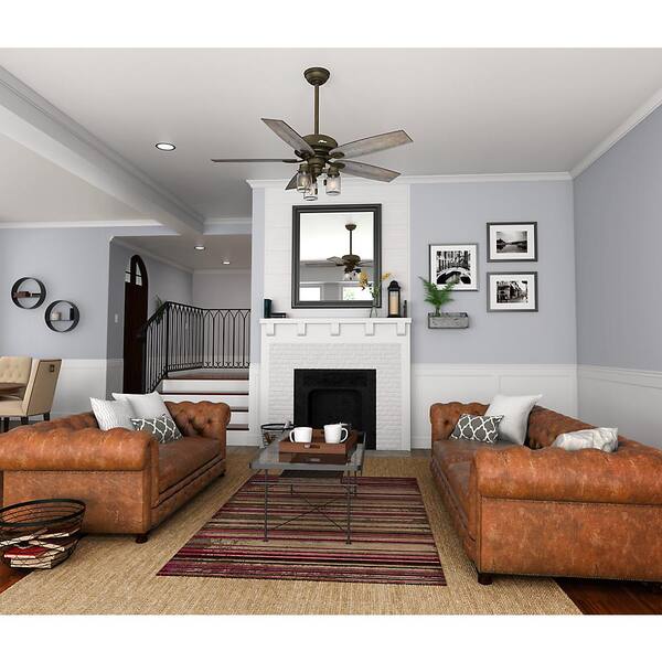 Indoor Regal Bronze Ceiling Fan Crown Canyon 52 in Rustic and Industrial Style 