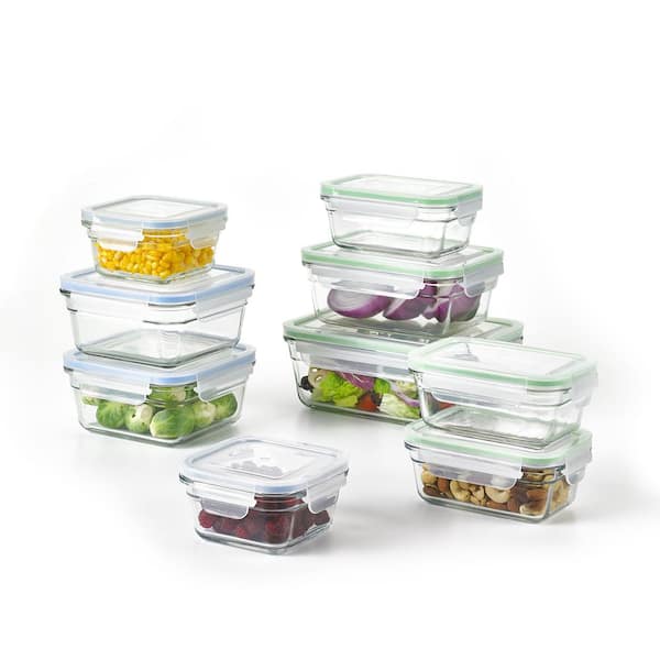 S SALIENT 18 Piece Glass Food Storage Containers with Lids, Glass