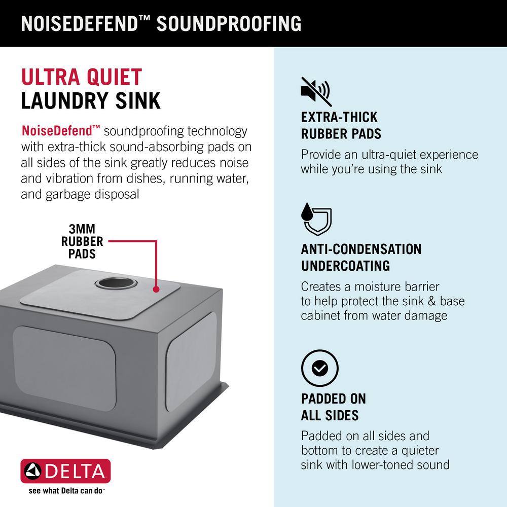 Delta 24-Inch Stainless Steel Undermount Workstation Sink