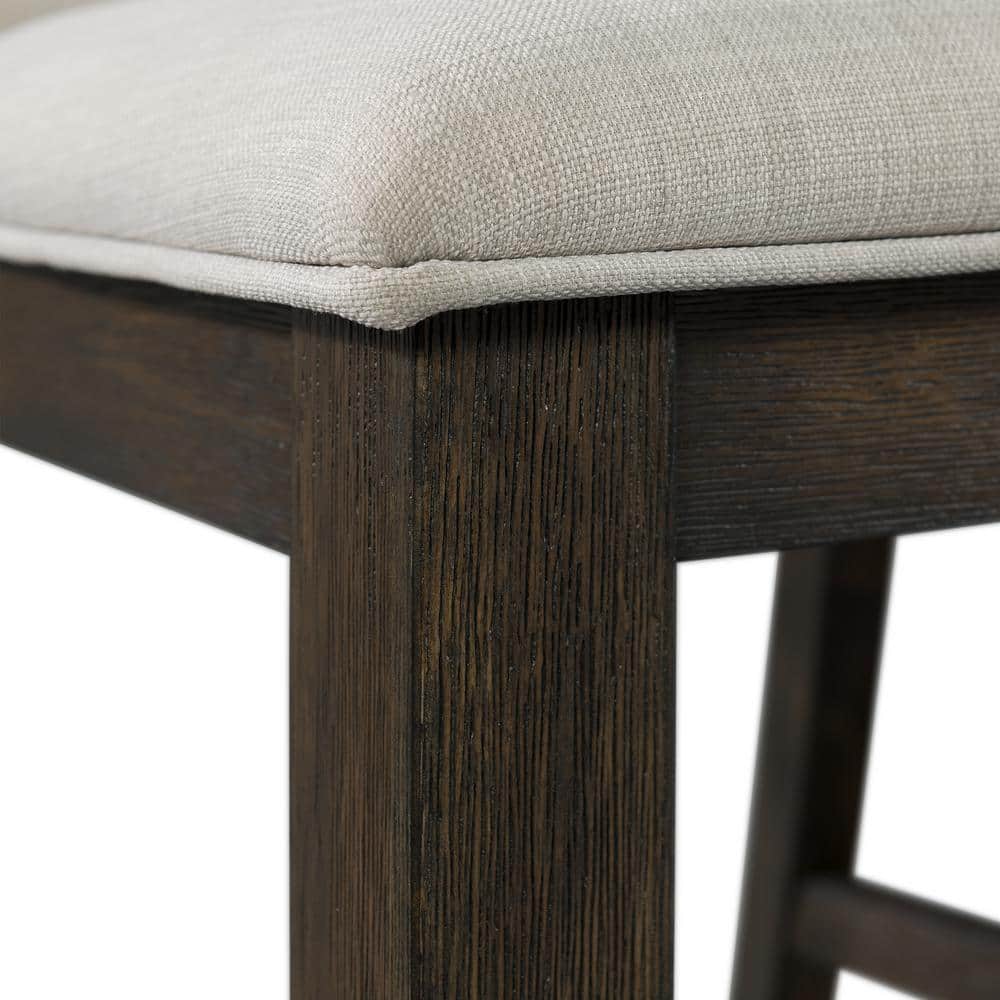 Gray Upholstered High Back Wood Side Chair Set