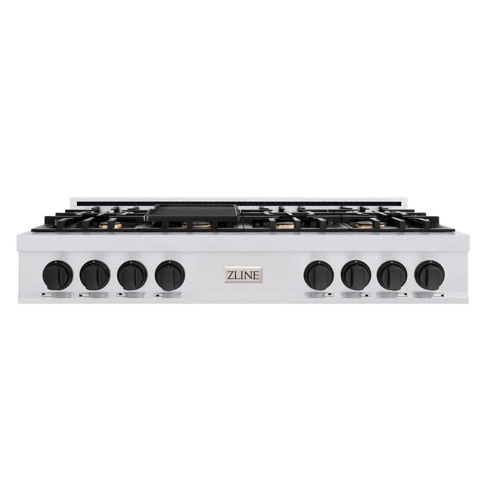 Autograph Edition 48 in. Legacy Rangetop with 7 Burners in Satin Stainless Steel with Matte Black Accents