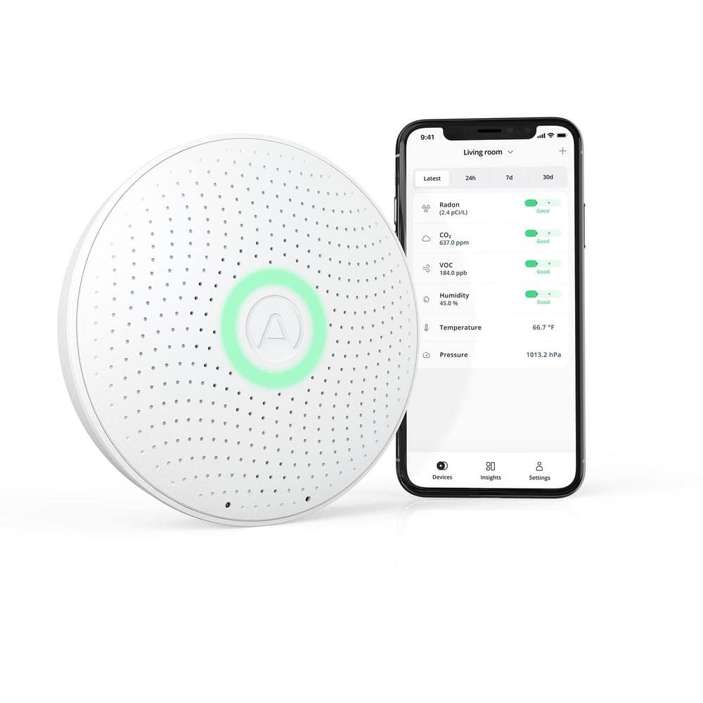 Wave Plus Battery Operated Smart Indoor Air Quality Monitor with Radon Dete