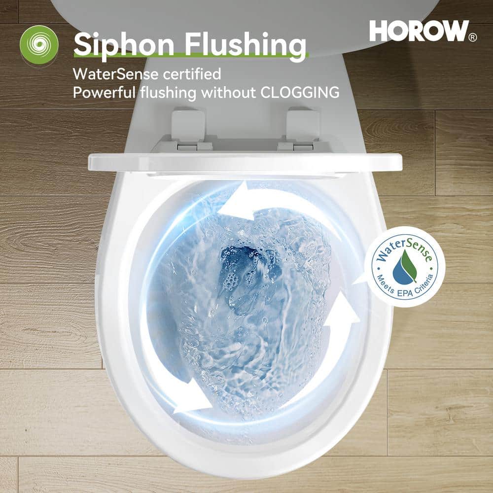 White Round Dual Flush High Efficiency Free Standing Toilet