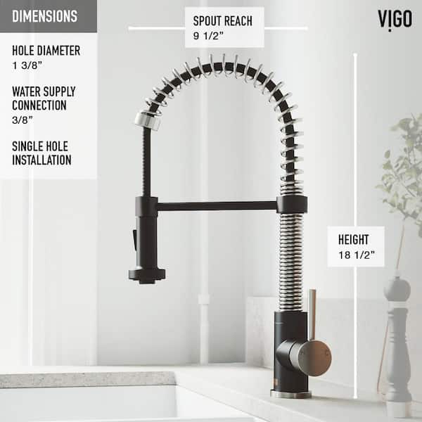 VIGO Edison Single Handle Pull-Down Sprayer Kitchen Faucet in Stainless  Steel and Matte Black VG02001STMB The Home Depot
