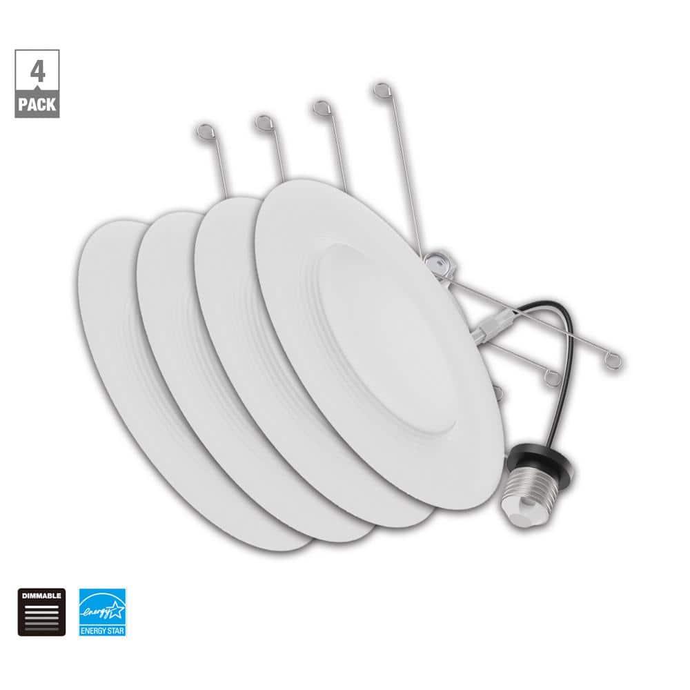 EcoSmart 7" White Coastal Mid-Century LED Recessed Trim 5000K