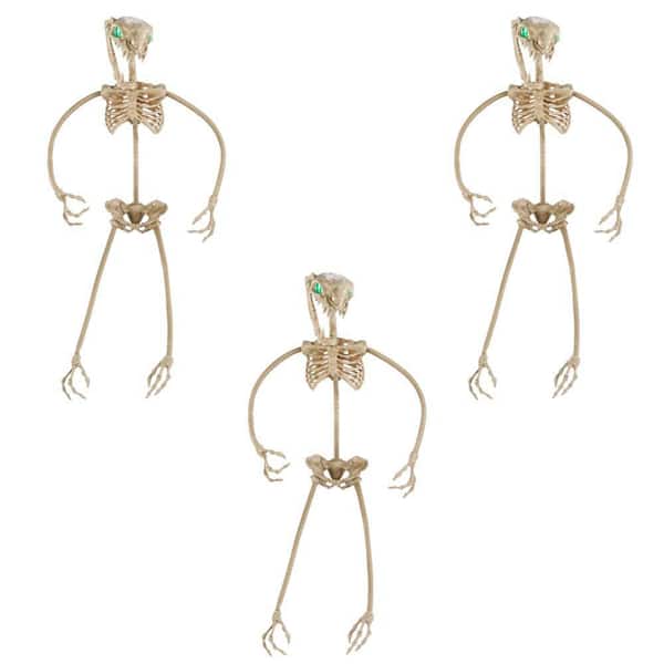 3-Pack 5.5 ft. Grave & Bones LED Ultraposeable Constrictor Skeleton