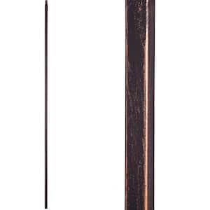 Aalto Modern 44 in. x 0.5 in. Oil Rubbed Bronze Plain Square Bar Solid Wrought Iron Baluster