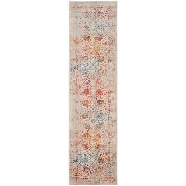 SAFAVIEH Vintage Persian Light Gray/Multi 2 ft. x 12 ft. Border Runner Rug