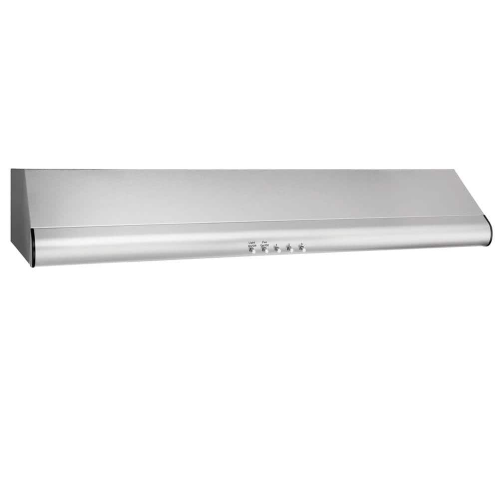 Frigidaire 30 in. Under Cabinet Convertible Range Hood with Push Buttons in Stainless Steel, Silver
