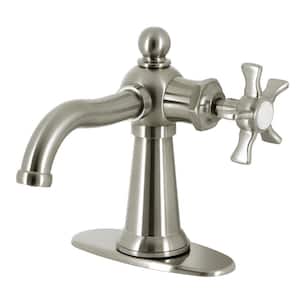Hamilton Single-Handle Single Hole Bathroom Faucet with Push Pop-Up and Deck Plate in Brushed Nickel