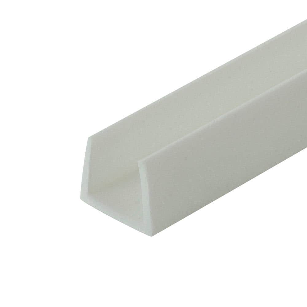 5/8 in. D x 5/8 in. W x 72 in. L White Styrene Plastic U-Channel Moulding F