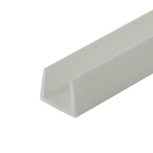 5/8 in. D x 5/8 in. W x 72 in. L White Styrene Plastic U-Channel Moulding Fits 5/8 in. Board, (18-Pack)